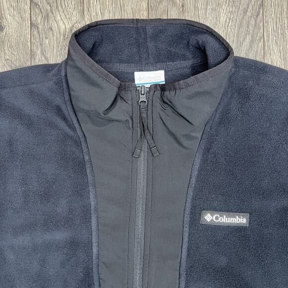Columbia 1/2 Fleece Sweater Size Medium Mens Black Sequoia Grove $60 - Picture 7 of 16